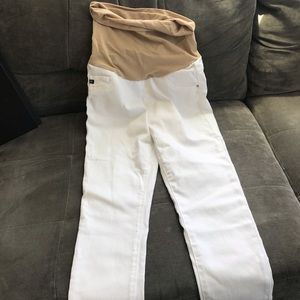 White maternity jeans